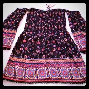 Boho/ festival smock off shoulder dress (Jr-10)